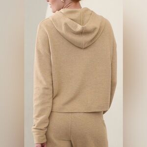 Athleta Tan Crop Top Hoodie